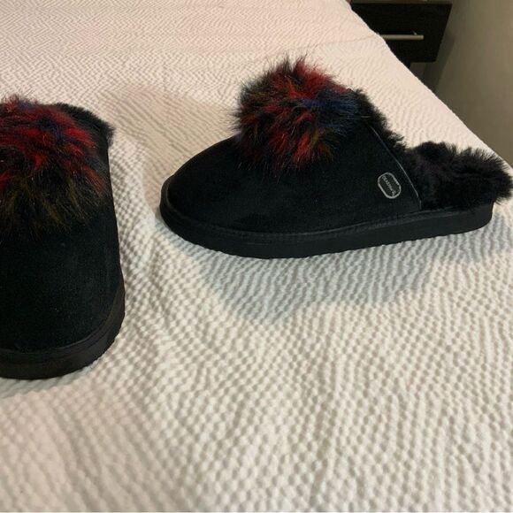 Bearpaw Alexia  Slip-on Slipper Women's Size 12 M Black Suede Faux Fur - Picture 3 of 12